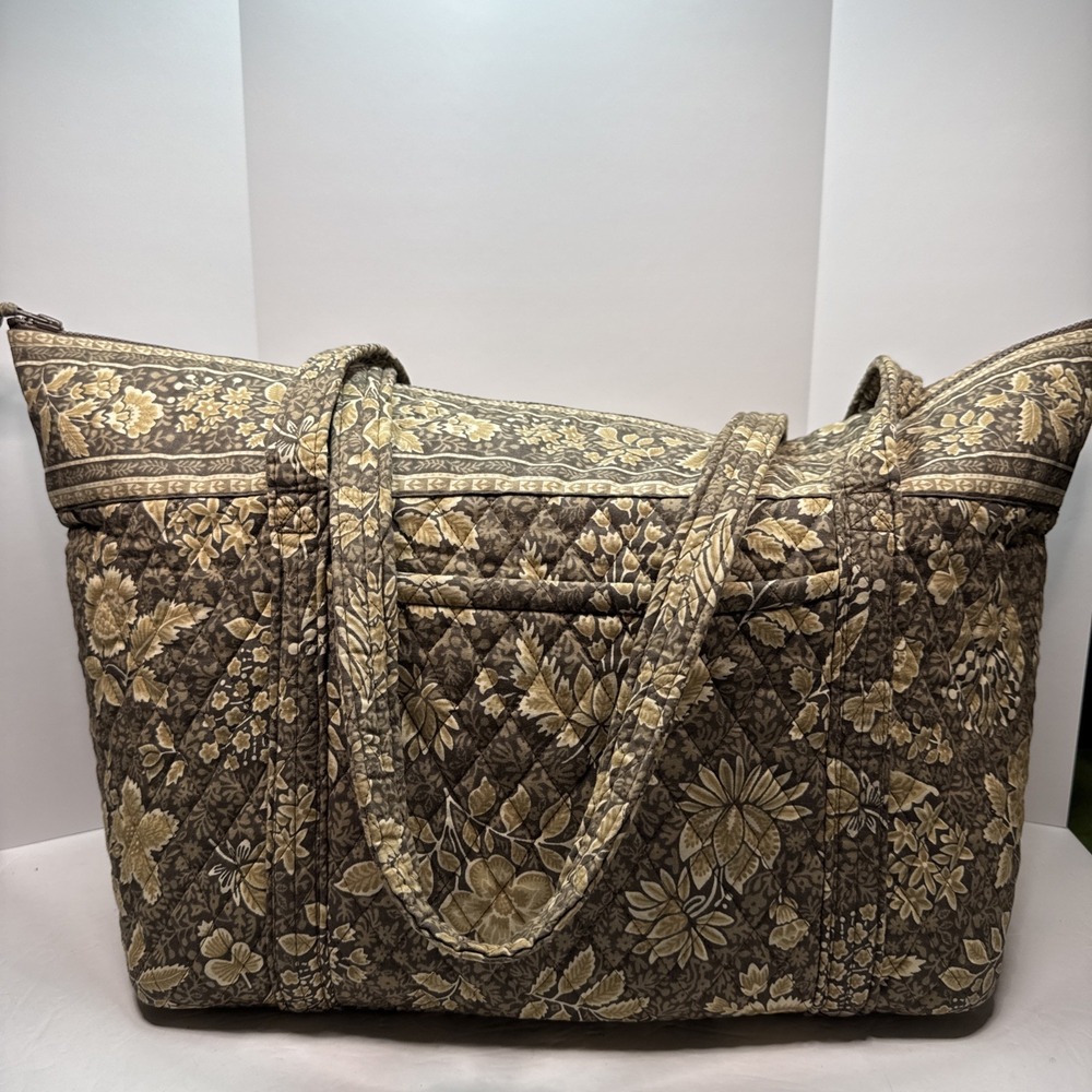 Vera Bradley Vintage Original Java Brown 1998 Large Tote Bag Travel Gym Baby